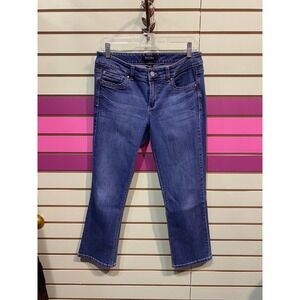 White House Black Market Cropped Bootcut Jeans Blue Denim Women's Size 6
